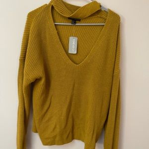 NWT Forever 21+ mustard yellow sweater